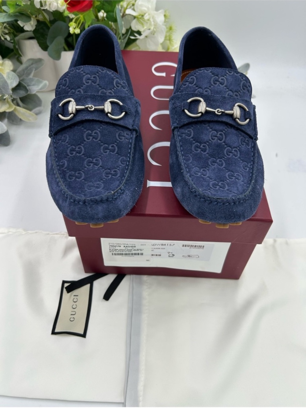 Men’s Gucci GG embossed suede driver loafer size 9.5 it’s 10.5 US made in Italy - Picture 3 of 11